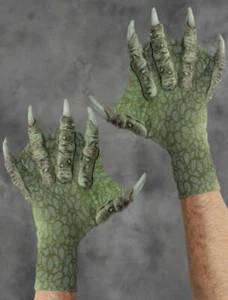 Hands Sea Creature Gloves - for Costume Halloween Party Horror Design - Green - Picture 1 of 1