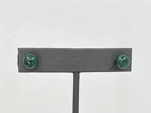 Jay King DTR Sterling Silver Green Malachite Bead Stud Earrings 8mm - Picture 1 of 7