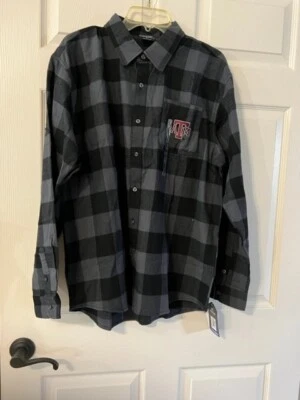 Shirt Men's Colosseum Texas A&M Aggies L/S Plaid Gray/Black Flannel  Sz L - NWT - Image 1 of 4