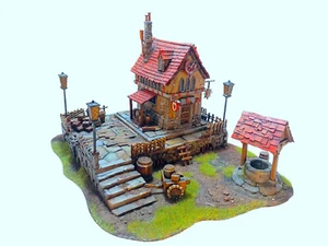 WARHAMMER WAR GAME SCENERY "BIG HOUSE MAGICIAN'S INN PUB VILLAGE" AGE OF SIGMAR - Picture 1 of 3