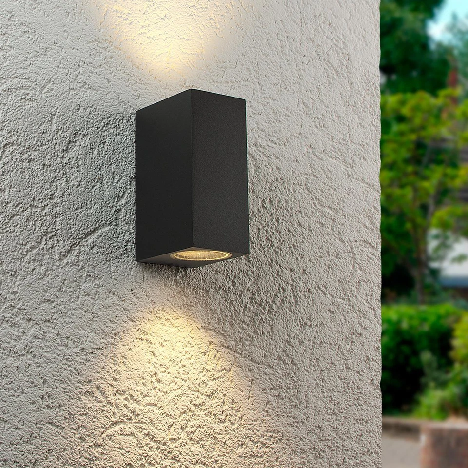 Außenleuchte UP&DOWN Light eckig für GU10 IP54 anthrazit Außenwandleuchte LED - Bild 1 von 4