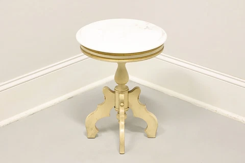 Antique Early 20th Century Victorian Marble Top Side Table / Plant Stand Cover