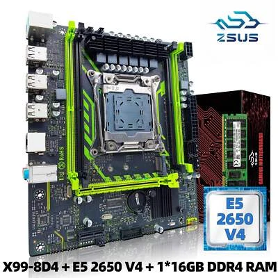 X99-8D4 Motherboard Set LGA2011-3 Xeon E5 DDR4 16GB NVME Gaming Build - Image 1 of 4