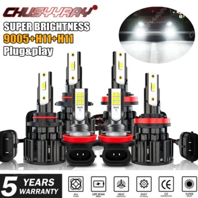 Combo de bombillas LED altas + antiniebla para Honda Ridgeline 2017-2020 -6x Foto 1 de 4