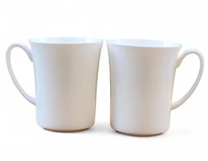 Lot of 2 Fitz & Floyd Nevaeh White Fine Bone China 4 3/8" Mugs Cups EUC - Picture 1 of 5