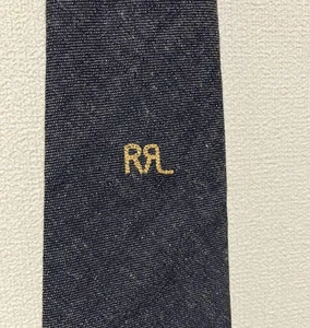 RRL RALPH LAUREN Men’s Tie Indigo Denim Handmade Double RL Made in Italy NEW - Picture 1 of 5