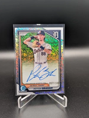 2024 Bowman Chrome -Peyton Graham (CPA-PGR) - Mini Diamond Refractor /100 - Image 1 of 2