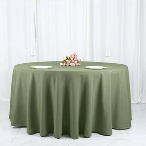 5 Pack Eucalyptus Sage Green 120 Inch ROUND TABLECLOTHS Wedding Decorations - Picture 1 of 8