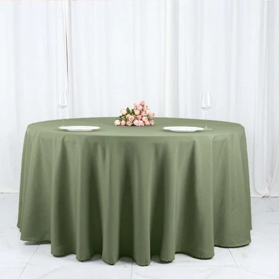 5 Pack Eucalyptus Sage Green 120 Inch ROUND TABLECLOTHS Wedding Decorations - Image 1 of 4