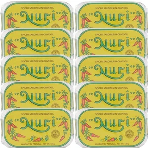 NURI Portuguese Sardines in Spiced Olive Oil - 10 Pack - (4.4 oz cans)  - Picture 1 of 7
