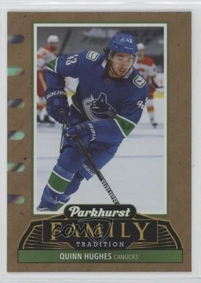 2021-22 Upper Deck Parkhurst Family Tradition Gold Quinn Hughes #FT-3 - Image 1 of 2