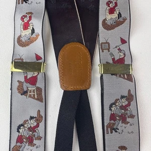 Cole Haan Men's Novelty Print Suspenders Football Turkey Rugby Game - Picture 1 of 6