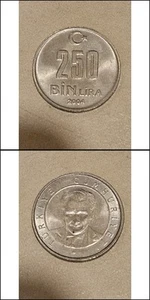 Turkey 250 Bin Lire 2004 Coin - Nice Detail - Picture 1 of 3
