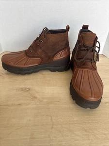 Polo Ralph Lauren Oslo Low Men Waterproof Boots Leather Brown 11721 Size 12D - Foto 1 di 14