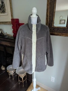 Chaqueta polar L.L.Bean para mujer 1X Bean’s Sherpa pila alta gris acento crema - Imagen 1 de 13
