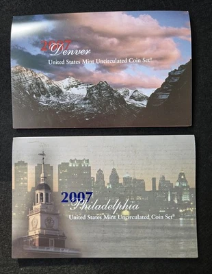 2007 US Mint Denver & Philadelphia Uncirculated 28-Coin Set Sealed in OGP - Image 1 of 3
