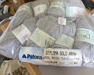 Patons Diploma Gold Aran Yarn In Grey 8 X 50g. Wool Rich Tumble Dry - Picture 1 of 5