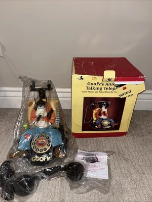 Teléfono fijo animado Goofy de colección de los años 90 con cable teléfono Disney NUEVO Foto 1 de 4