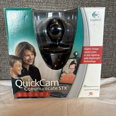 Logitech QuickCam Communicate STX Computer Webcam New In Box Microphone Unopened - Image 1 of 4