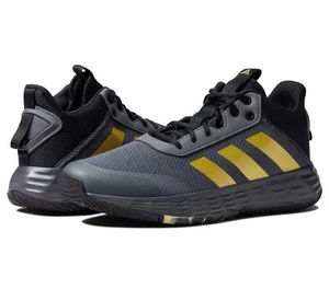 Adidas Own The Game 2.0 – Men’s Sz 7 Mid Basketball Shoe Gold/Grey/Black GW5483 - Picture 1 of 17