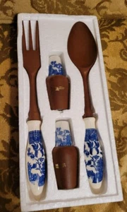 Juego de servidores de azafata japonesa de colección sauce azul pimienta materia Hakusan sin usar - Imagen 1 de 7