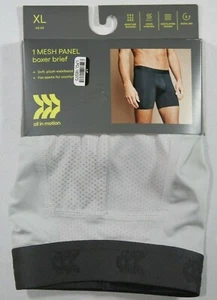 All in Motion XL 40-42 1 pair of Mesh Panel Boxer Briefs Grey Quick Dry, Wicking - Picture 1 of 8