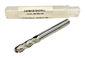 New Mill Monster USA 1/4" 4 Flute, Single End, Ball Nose End Mill - Picture 1 of 4