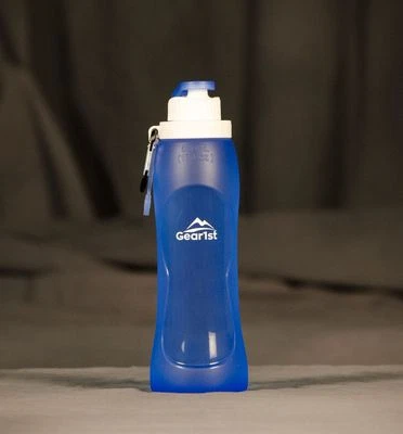 Collapsible Silicone Water Bottle 17oz BPA Free FDA Approved Hiking Sport Travel - Image 1 of 4
