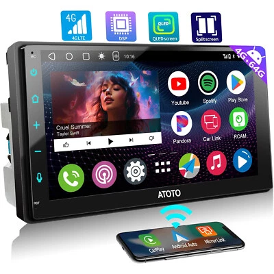 ATOTO A6PL 7" 2Din 4G Car Stereo 4G+64G Wirless Android Auto CarPlay GPS Track