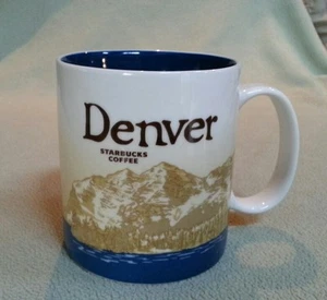 Starbucks Collector Series - Denver Coffee Cup 2009 w/ Mtn & City Skyline Scenes - Picture 1 of 4