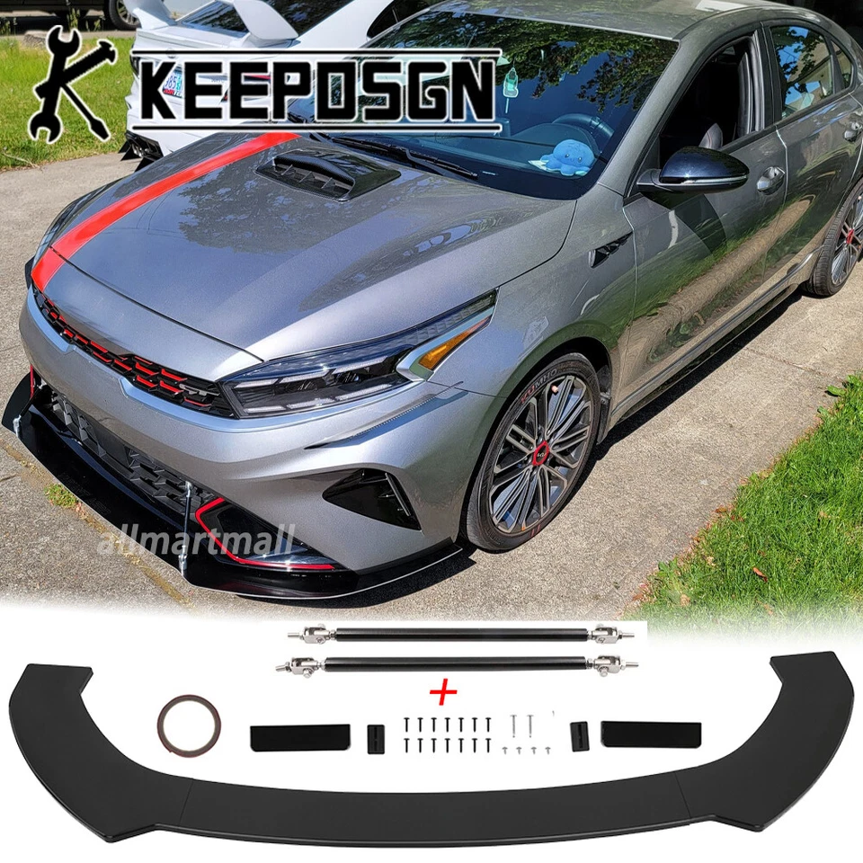 For Kia Forte GT Line K3 Cerato Car Front Bumper Lip Spoiler Splitter Strut Rods - Image 1 of 4