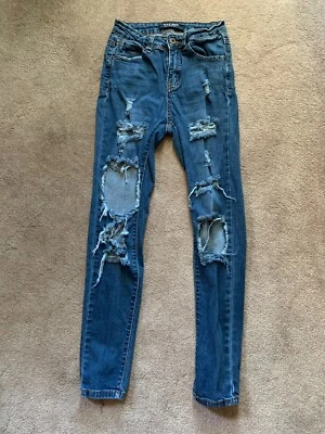 Women's Wax Jean Distressed Blue style 90210 size 0 - Image 1 of 4