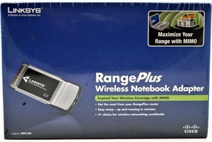 Cisco Linksys Range Plus Wireless Notebook Adapter, WPC100 New Sealed