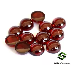 Natural Garnet Round Cabochon 6 mm 12.17 CTS Lot 10 Pcs Deep Red Shade Gemstones - Picture 1 of 6