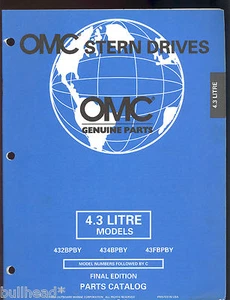 1998 OMC STERN DRIVE PARTS MANUAL 4.3  LITRE  MODELS - Picture 1 of 2