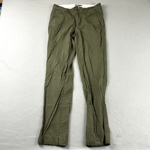 LL Bean Pants Mens 30X32 Green Cotton Signature Slim Fit Straight Leg - Picture 1 of 12
