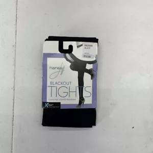 Hanes Black Blackout Control Top Tights Women's Size Medium NEW - Picture 1 of 4