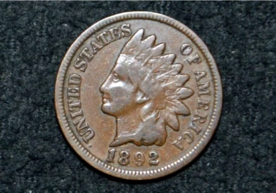 1892 Indian Head Cent * VF * CHOICE BROWN * Nearly FULL LIBERTY * FREE S/H - Image 1 of 2