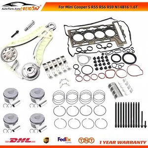 Engine Rebuild Kit Piston Timing Chain For Mini Cooper S R55 R56 R59 N14B16 1.6T - Picture 1 of 12