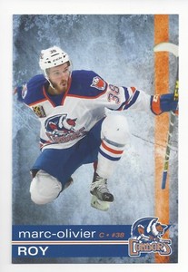 2015-16 Bakersfield Condors (AHL) Marc-Olivier Roy postcard (Fort Wayne Komets)