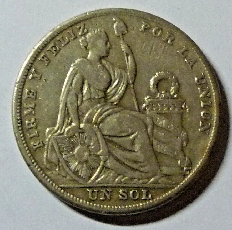 PERÚ 1926 - SOL - LIBERTAD SENTADA - EE. UU. COMO NUEVO - CORONA DE PLATA 1/2 OZ - ALTA CALIDAD Foto 1 de 4