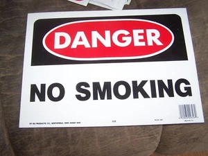 Large Outdoor THICK Plastic "DANGER NO SMOKING" 14" x 10" sign - Picture 1 of 1