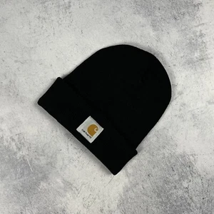 Vintage Carhartt Beanie Acrílico Hombre Sombrero Negro Talla OS 90’s Hip-Hop ... - Imagen 1 de 4