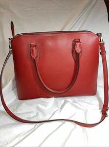 Kate Spade Purse Red Leather Tote Bag with Gold-Tone Hardware Nice Bag - Picture 1 of 24