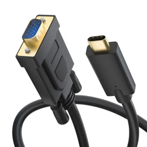 1.8m USB C to VGA Cable USB 3.1 Type C Thunderbolt 3 Adapter for Macbook Pro Air - Picture 1 of 10