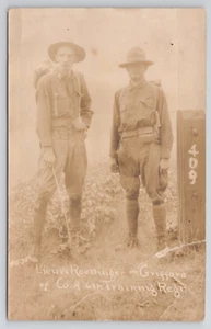 RPPC WWI Soldier Lieutenant Roettinger & Gifford Company A 6th Training Regiment - Picture 1 of 6