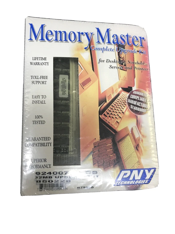 New Memory Master Complete Upgrade Kit  PNY Technologies Dimm 32mb Pc100 SDRAM - Image 1 of 4