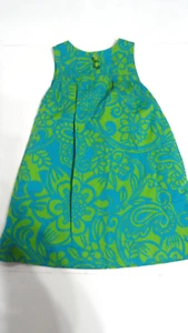 Lilly Pulitzer Dress Girl Sz 5 Green/Blue Sleeveless - Picture 1 of 7