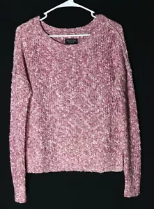 Abercrombie & Fitch juniors girls long sleeve pink/white knitted sweater, Small - Picture 1 of 6