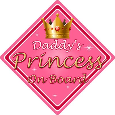 CAR SIGNS DIRECT Baby an Bord Autoschild ~ Daddys Prinzessin an Bord ~ pink